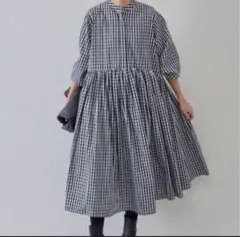 【新品】BEARDSLEY 大人気ロングワンピース ギンガムチェック　size2