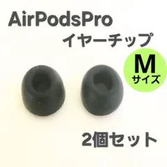 【M】AirPods Pro　イヤーチップ　２個セット　ブラック　シリコン　互換