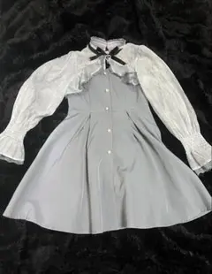 ROJITA 花柄シアースリーブフレアーワンピース （ブルー）のサムネイル