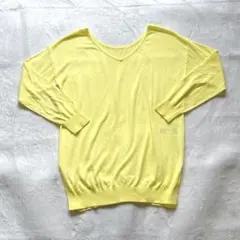 VIS ビス Vネック 2Way 長袖 ニット トップス カットソー イエロー