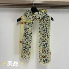 ✨美品✨Golden Bear 花柄ストール イエローのサムネイル