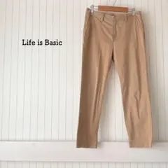 大きいサイズ LL スラックス チノパン ベージュ 上品 ライフイズベーシック
