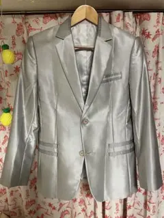 シルバー タキシード セット ネクタイ付き