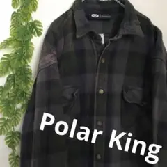 Polar King ヘビーネルシャツ ブラック/グレー　2XL