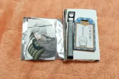 刀剣乱舞 江雪左文字 ラバーラゲッジタグ ＆ 五周年記念祝画スクエア缶バッジ