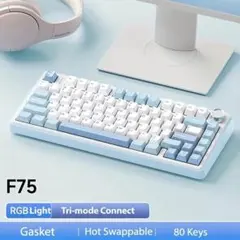 新品未開封　Aula F75 ゲーミングキーボード シーブルーウッドアクシス