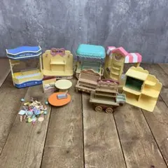 E-壁 【超豪華・希少】シルバニアファミリー 森の学校 ＆ お店屋さん大量まとめ