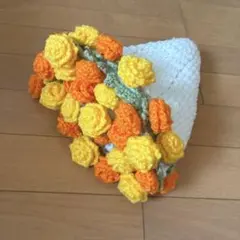 黄色とオレンジの花束ブランケット