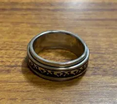 シルバー ブラック バンド　ヴィンテージリング