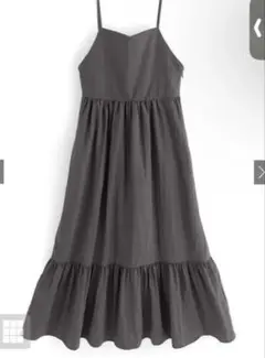 【タグ付き】GRLティアードキャミワンピース 黒 ブラック[kz421]