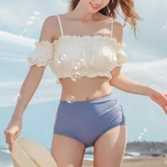 トレンド フリル オフショル ビキニ ハイウエスト オフショルダー