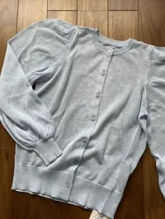 新品　ライトブルー パフスリーブ シアーカーディガン　透け感　軽い　旅行