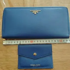Samantha Thavasa 青 レザー 長財布　カードケース付