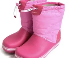 美品◇クロックス スノーブーツ ピンクj1 19.5㎝