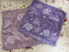 LANVIN バラ柄 ウイッシュタオル２枚セット