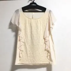 【プロポ】ライトピンク袖シフォントップスのサムネイル