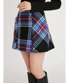 snidel ロービングチェックミニスカート