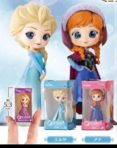 ディズニー Q posket ミニチュアコレクション2 エルサ、アナ 2種セット
