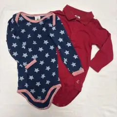 PETIT BATEAU 長袖ボディスーツ2枚セット　12m/74cm