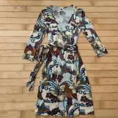 即購入可！美品！シルク100%上質ワンピース♡36♡定価¥85000 marvelous by Pierrot ワンピース UVカット マキシワンピ マキシ