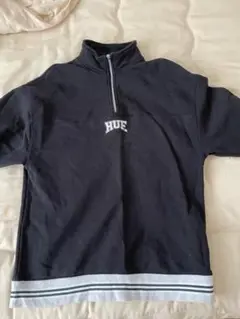 HUF ハーフジップ スウェット L ブラック