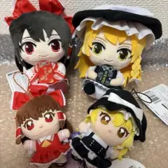 東方Project ぬいぐるみ 4種セット ぬいぷりけ お守り　霊夢　魔理沙