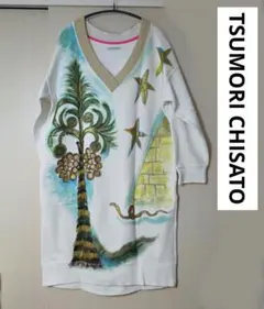 TSUMORI CHISATO ワンピース シルク ウール スワン 白鳥 総柄 141251_1_l.webp
