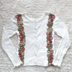 ♡Million Carats♡お花刺繍 立体ワッペンお洒落カーディガン　Ｆのサムネイル