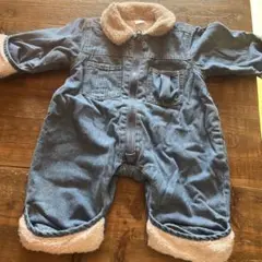 デニムファー付きロンパース