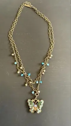 ANNA SUI 2連ネックレス　蝶