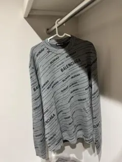 BALENCIAGA ロゴプリント セーター Mサイズ グレーのサムネイル