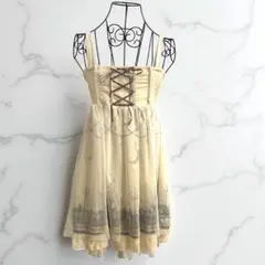 アクシーズファム　ノースリーブミニワンピース M クリーム色