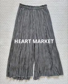 HEART MARKETロングキュロット 白✖️黒チェック　サイズＬ　超涼しいのサムネイル
