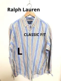 Ralph Lauren CLASSIC FIT 長袖シャツ ストライプ　L