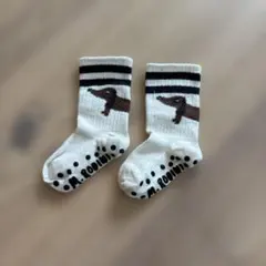 M. Rodini ダックスフンド柄 キッズソックス 滑り止め付き