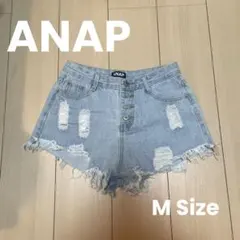 ANAP ダメージショートパンツ　ライトブルー