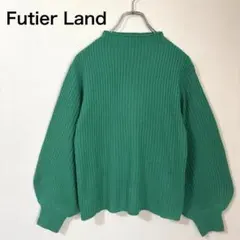 Futier Land リブニット 長袖 バルンスリーブ グリーン 体型カバーのサムネイル