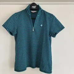 アダバット　ストライプ ハーフジップシャツ