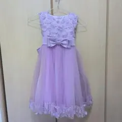 薄紫 花柄レースドレス 115cm-120cm