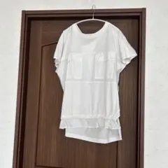 ミリタリーポケット付き 半袖Tシャツホワイトのサムネイル