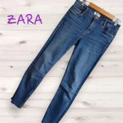 ザラ インディゴ カットオフデニム スキニー デニムパンツ 100%コットン