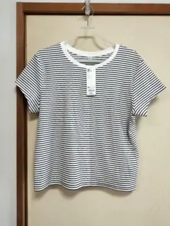 GU　リブボーダーT オフホワイト　3XL 新品未使用タグ付き