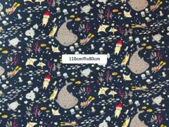 ②【美品】コットンこばやし・リップル生地・ネコ ダイビング(紺色)80