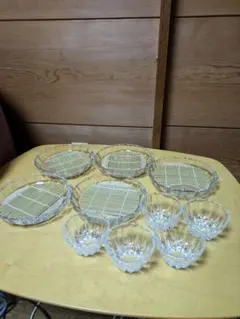 曽我ガラス　SOGA　すずかけ　盛そば5客セット　昭和レトロ　ヴンテージのサムネイル