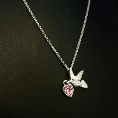SWAROVSKI スワロフスキー ネックレス 鳩 ハート ピンク クリスタル