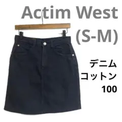☘️Actim West(S-M)デニムミニスカート　コットン100 ショート