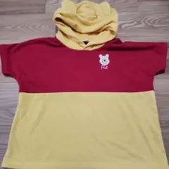 プーさん フード付き半袖トップス パーカー120