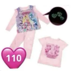 ❣️新品❣️キミとアイドルプリキュア光るパジャマ❣️長袖❣️半袖❣️肩フリル❣️110❣️