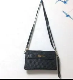 《匿名配送》レディース キッズ ブラック ミニショルダーバッグ
