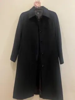 ブラック ロングコート （アンゴラウール）ベルト付き